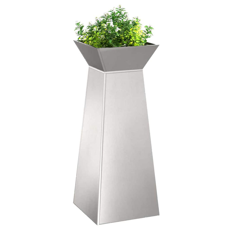 vidaXL Pillér Ültető 2 pcs Ezüst 40 x 40 x 100 cm Acél