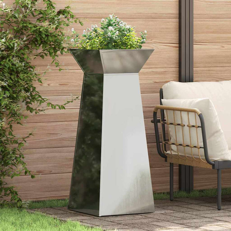 vidaXL Pillér Ültető 2 pcs Ezüst 40 x 40 x 100 cm Acél