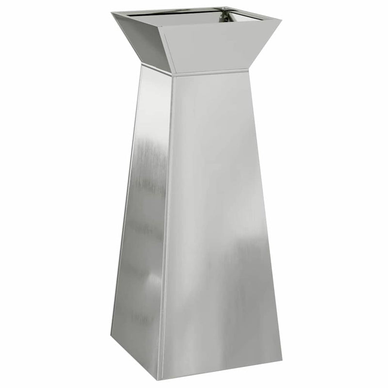 vidaXL Pillér Ültető 2 pcs Ezüst 40 x 40 x 100 cm Acél