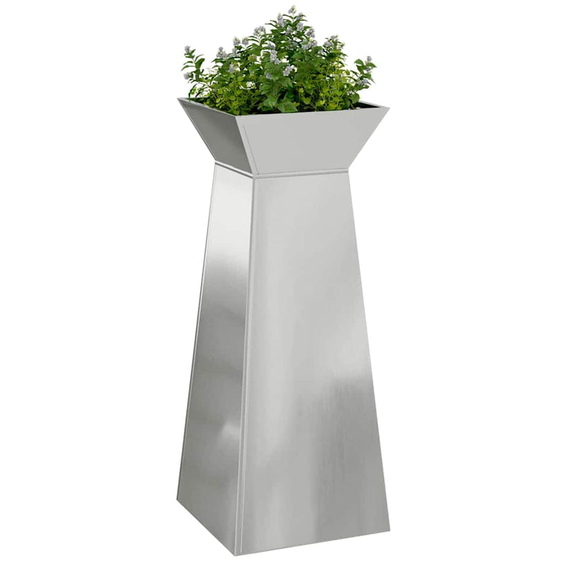vidaXL Pillér Ültető 2 pcs Ezüst 40 x 40 x 100 cm Acél