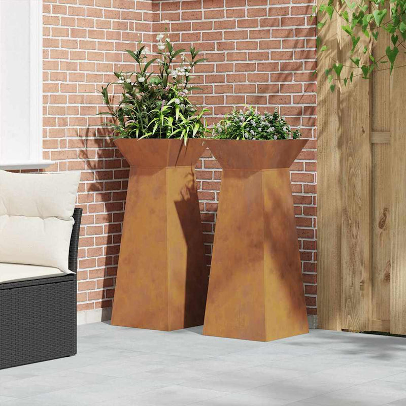 vidaXL Pillér Ültető 2 pcs Ezüst 40 x 40 x 100 cm Acél