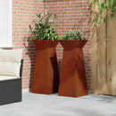 vidaXL Pillér Ültető 2 pcs Ezüst 40 x 40 x 100 cm Időjárásálló acél