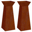 vidaXL Pillér Ültető 2 pcs Ezüst 40 x 40 x 100 cm Időjárásálló acél