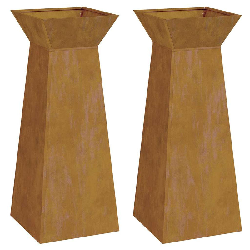 vidaXL Pillér Ültető 2 pcs Ezüst 40 x 40 x 100 cm Acél