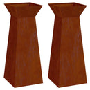 vidaXL Pillér Ültető 2 pcs Ezüst 40 x 40 x 100 cm Időjárásálló acél