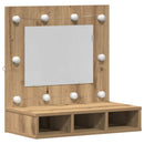 vidaXL Tükörszekrény polcokkal Artisan tölgy 60 x 31,5 x 62 cm Faanyag
