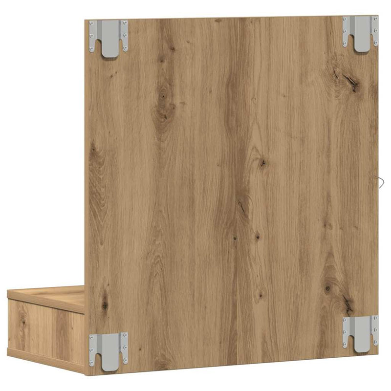 vidaXL Tükörszekrény tükörrel kézműves tölgy 62 x 31,5 x 62 cm Faanyag