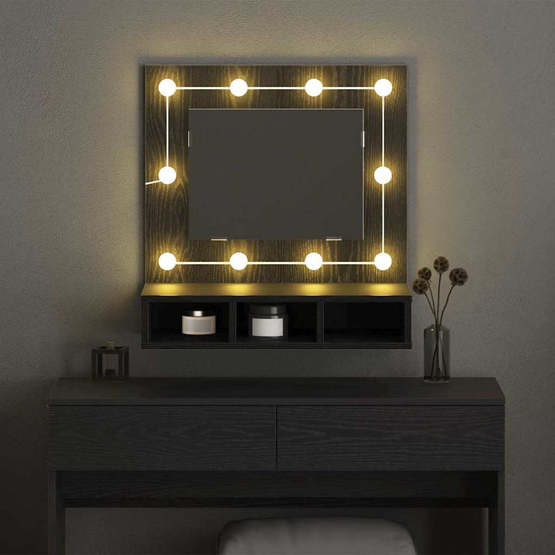 vidaXL Tükörszekrény polcokkal Musta tammi 62 x 31,5 x 62 cm Faanyag