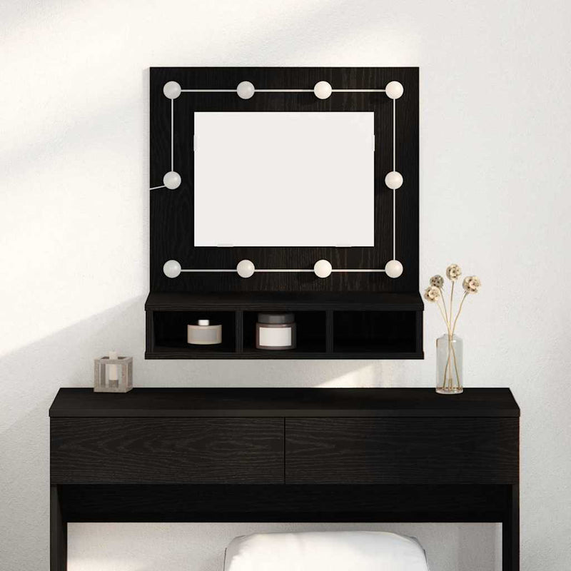 vidaXL Tükörszekrény polcokkal Musta tammi 62 x 31,5 x 62 cm Faanyag
