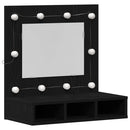 vidaXL Tükörszekrény polcokkal Fekete tölgy 60 x 31,5 x 62 cm Faanyag