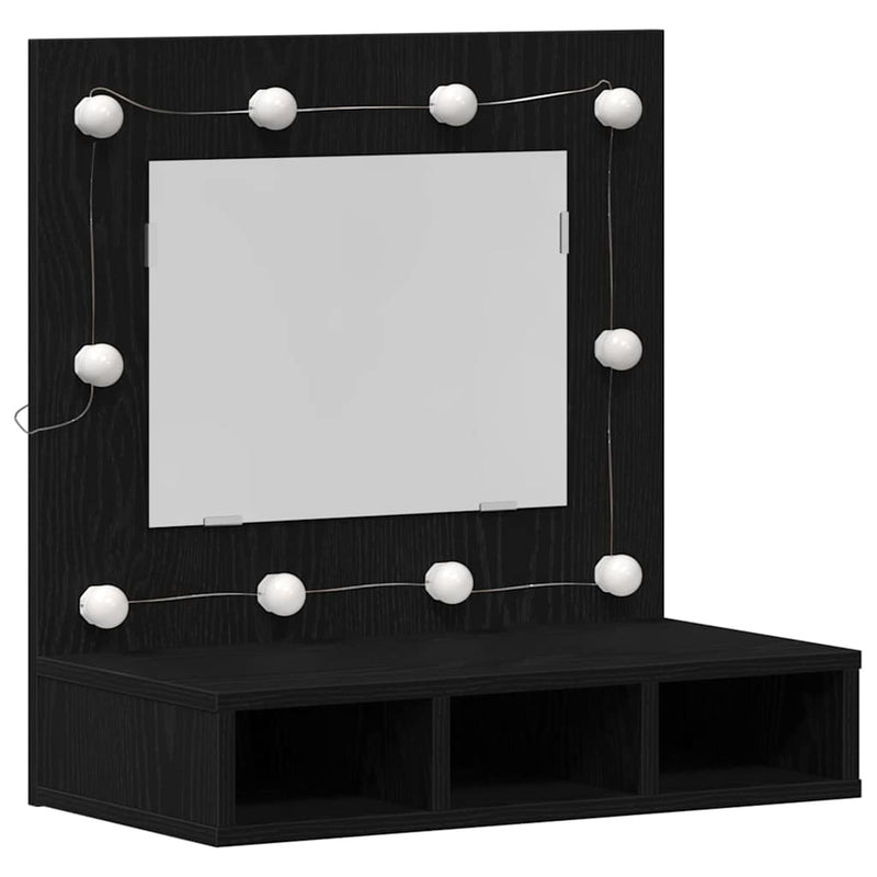 vidaXL Tükörszekrény polcokkal Musta tammi 62 x 31,5 x 62 cm Faanyag