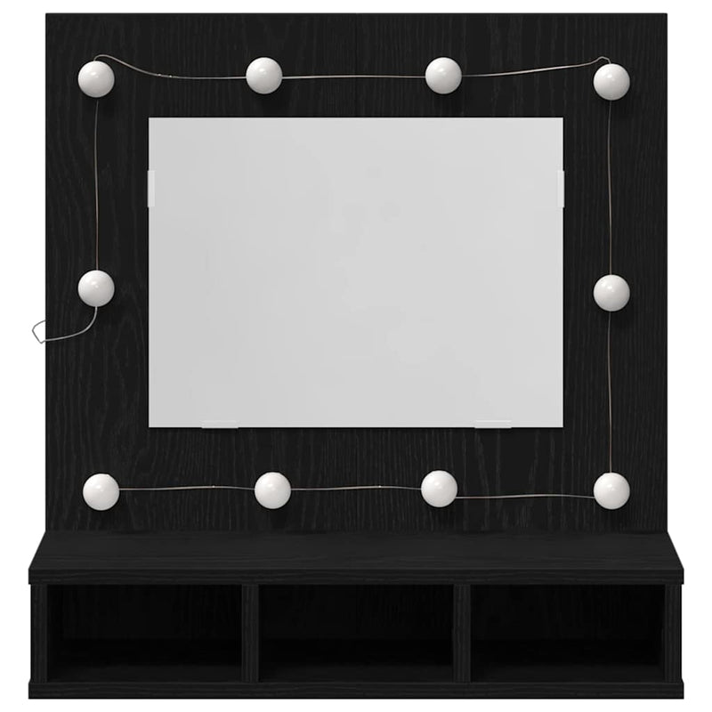 vidaXL Tükörszekrény polcokkal Musta tammi 62 x 31,5 x 62 cm Faanyag