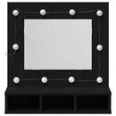 vidaXL Tükörszekrény polcokkal Fekete tölgy 60 x 31,5 x 62 cm Faanyag