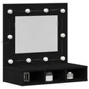 vidaXL Tükörszekrény polcokkal Fekete tölgy 60 x 31,5 x 62 cm Faanyag