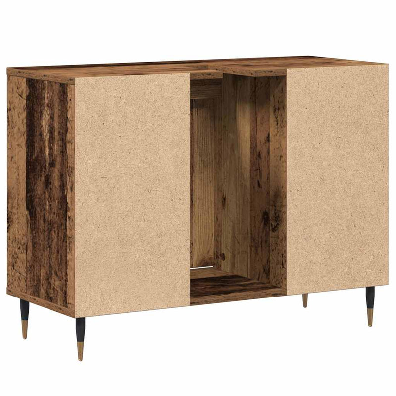 vidaXL Fürdőszoba Székény polcokkal Régi fa 80 x 33 x 60 cm Faanyag