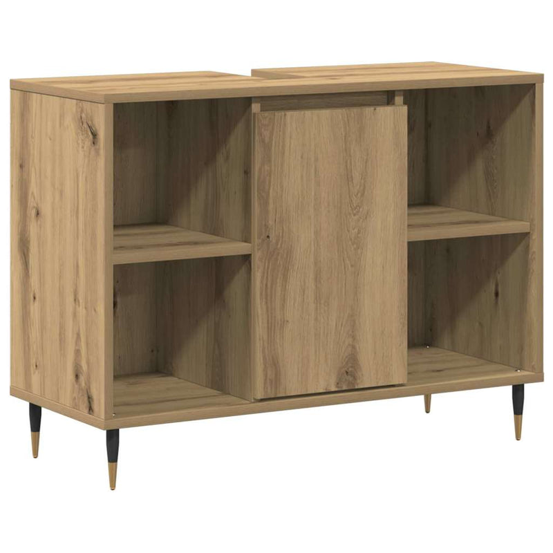 vidaXL Fürdőszoba Székény kézműves tölgy 80 x 33 x 60 cm Faanyag