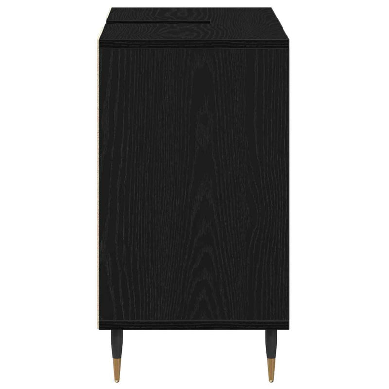 vidaXL Fürdőszoba Székény ajtóval Musta tammi 80 x 33 x 60 cm Faanyag