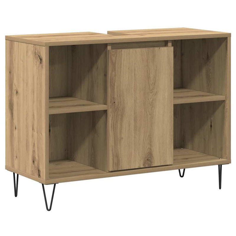 vidaXL Fürdőszoba Székény kézműves tölgy 80 x 33 x 60 cm Faanyag