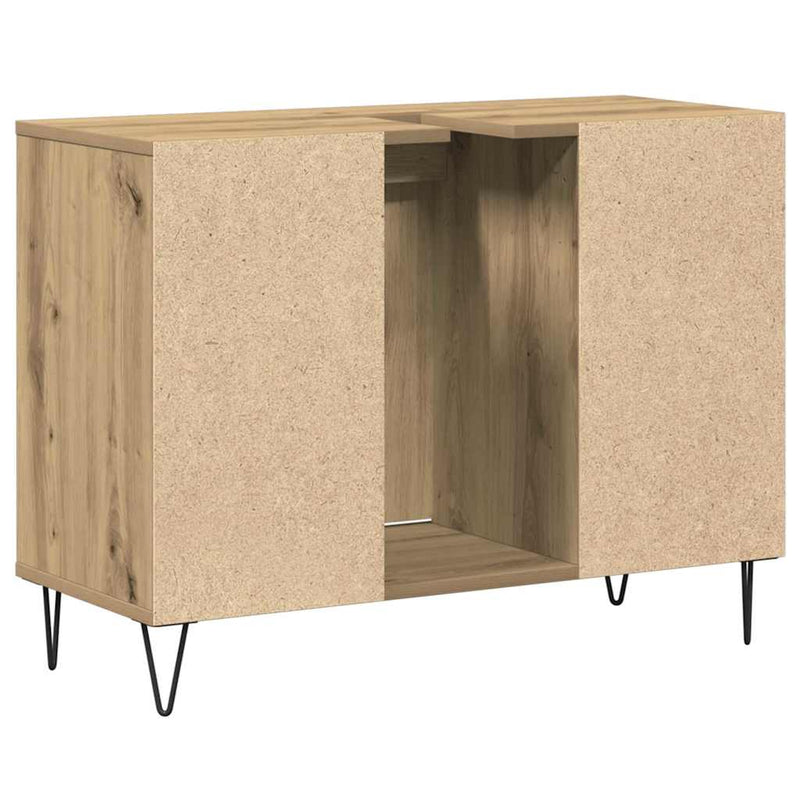 vidaXL Fürdőszoba Székény kézműves tölgy 80 x 33 x 60 cm Faanyag