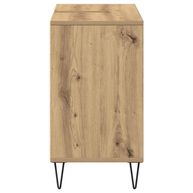 vidaXL Fürdőszoba Székény kézműves tölgy 80 x 33 x 60 cm Faanyag