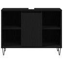 vidaXL Fürdőszoba Székény polcokkal Fekete 80 x 33 x 60 cm Faanyag