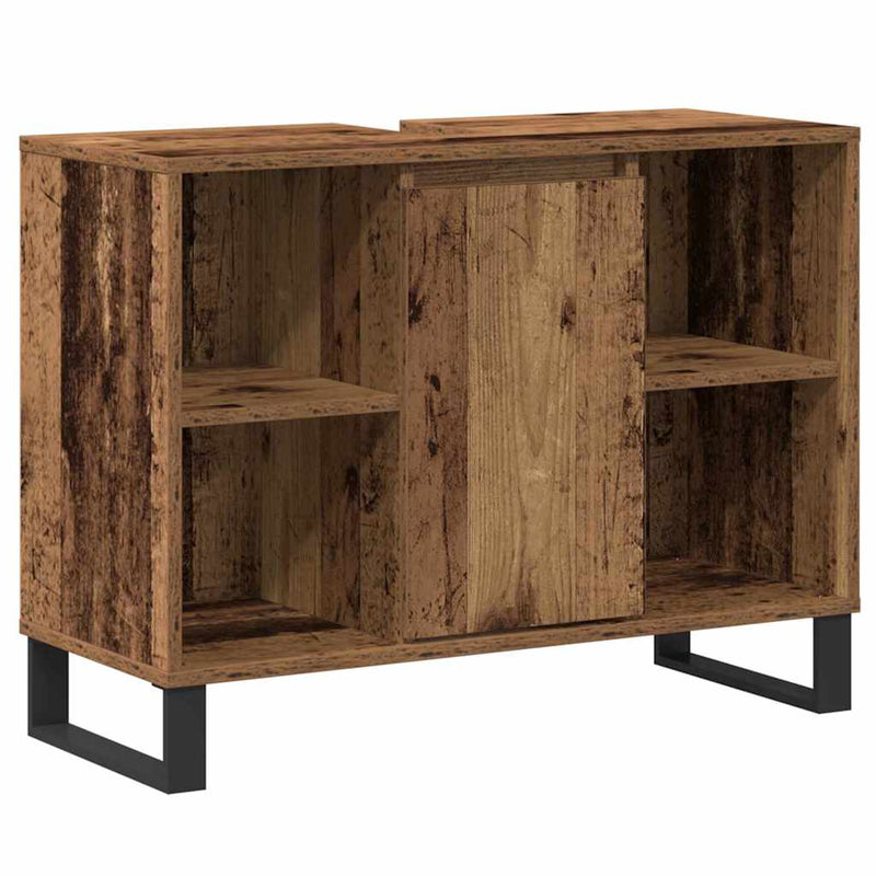 vidaXL Fürdőszoba Székény polcokkal Régi fa 80 x 33 x 60 cm Faanyag