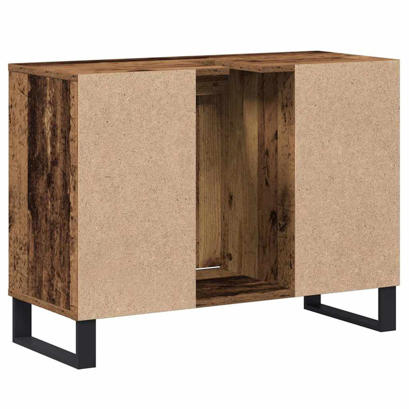 vidaXL Fürdőszoba Székény polcokkal Régi fa 80 x 33 x 60 cm Faanyag