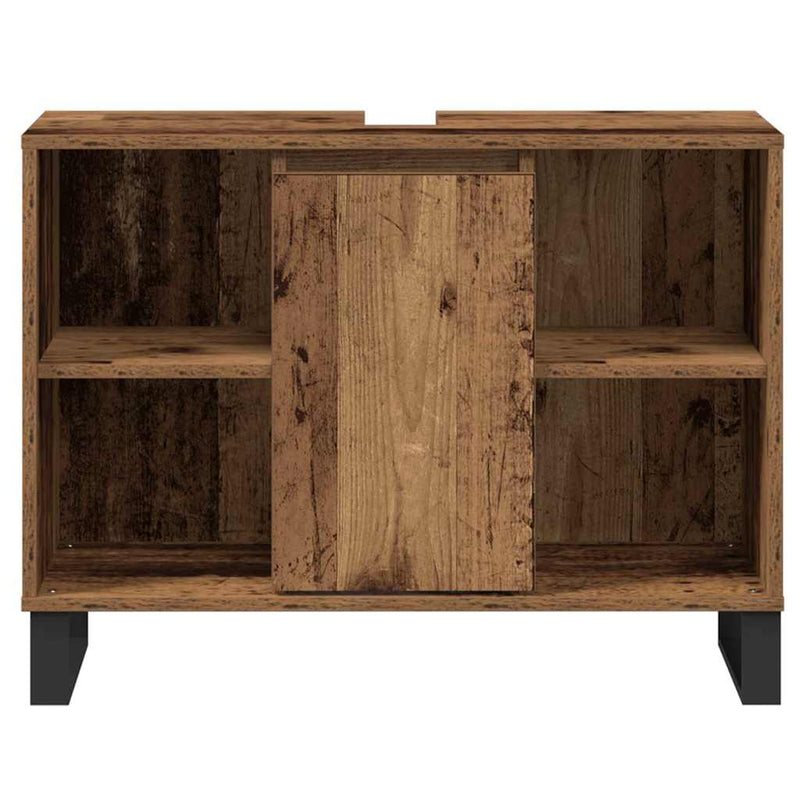 vidaXL Fürdőszoba Székény polcokkal Régi fa 80 x 33 x 60 cm Faanyag