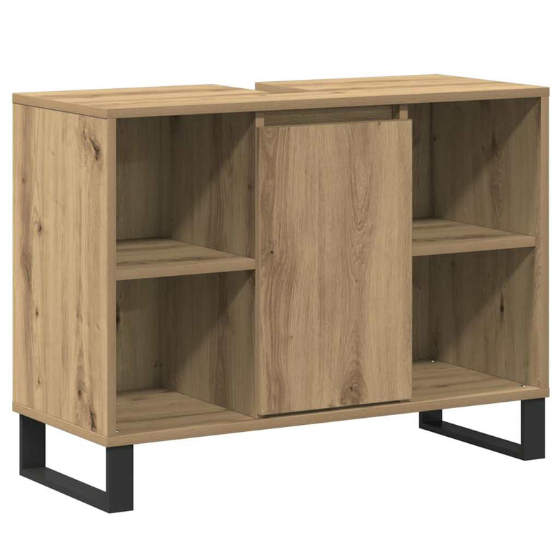 vidaXL Fürdőszoba Székény kézműves tölgy 80 x 33 x 60 cm Faanyag