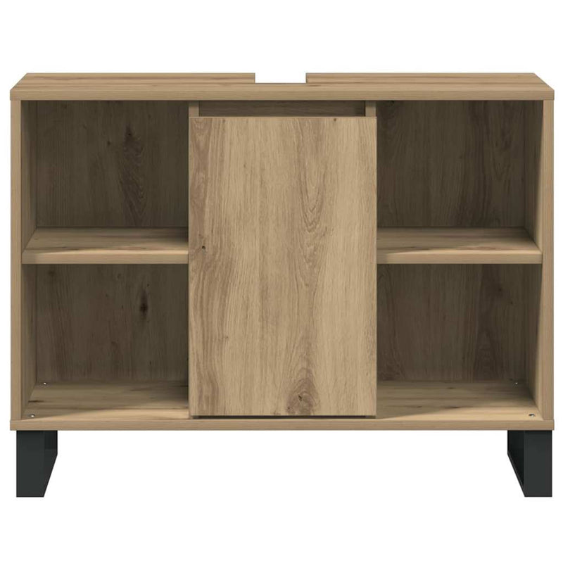 vidaXL Fürdőszoba Székény kézműves tölgy 80 x 33 x 60 cm Faanyag