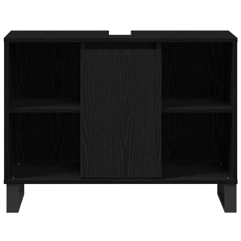 vidaXL Fürdőszoba Székény ajtóval Musta tammi 80 x 33 x 60 cm Faanyag