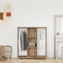 vidaXL Ruhásszekrény kerékkel kézműves tölgy 102 x 38 x 110 cm Faanyag