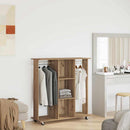 vidaXL Ruhásszekrény kerékkel kézműves tölgy 102 x 38 x 110 cm Faanyag