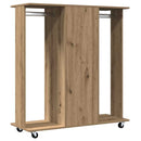 vidaXL Ruhásszekrény kerékkel kézműves tölgy 102 x 38 x 110 cm Faanyag