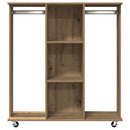 vidaXL Ruhásszekrény kerékkel kézműves tölgy 102 x 38 x 110 cm Faanyag