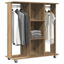 vidaXL Ruhásszekrény kerékkel kézműves tölgy 102 x 38 x 110 cm Faanyag