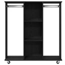 vidaXL Ruhásszekrény polcokkal Musta tammi 102 x 38 x 110 cm Faanyag