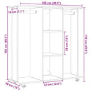 vidaXL Ruhásszekrény polcokkal Musta tammi 102 x 38 x 110 cm Faanyag