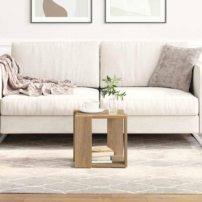 vidaXL Dohányzóasztal kézműves tölgy 32 x 32 x 30 cm Faanyag