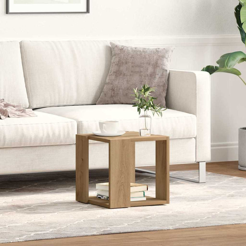 vidaXL Dohányzóasztal kézműves tölgy 32 x 32 x 30 cm Faanyag