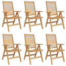 vidaXL Kerti Szék 6 pcs Barna 52 x 64.5 x 108 cm Tömör tíkfa
