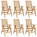 vidaXL Szék 6 pcs Barna 64.5 x 52 x 108 cm Tömör Teakfa