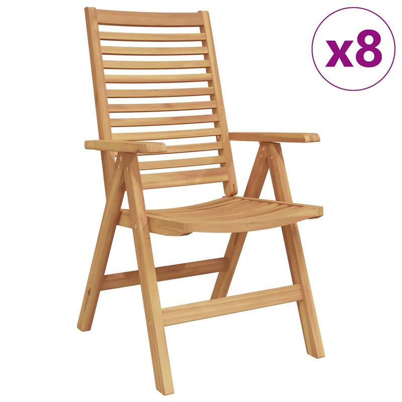 vidaXL Kerti Szék 8 pcs Barna 52 x 64.5 x 108 cm Tömör tíkfa