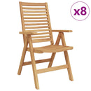 vidaXL Kerti Szék 8 pcs Barna 52 x 64.5 x 108 cm Tömör tíkfa