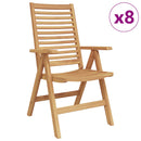 vidaXL Szék 8 pcs Barna 64.5 x 52 x 108 cm Tömör Teakfa