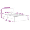 vidaXL Ágykeret fejtámlával Fekete tölgy 100 x 200 cm Faanyag