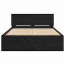 vidaXL Ágykeret fejtámlával Fekete tölgy 120 x 190 cm Faanyag