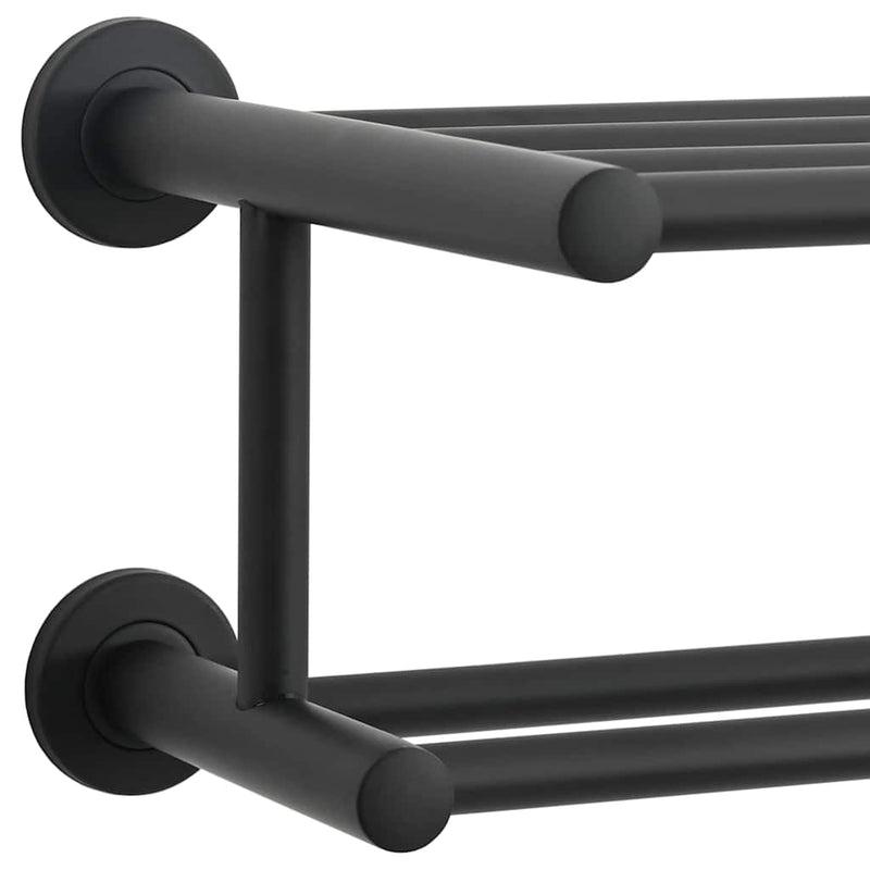vidaXL Törölközőtartó Fekete 61 x 23 x 17 cm Rozsdamentes acél
