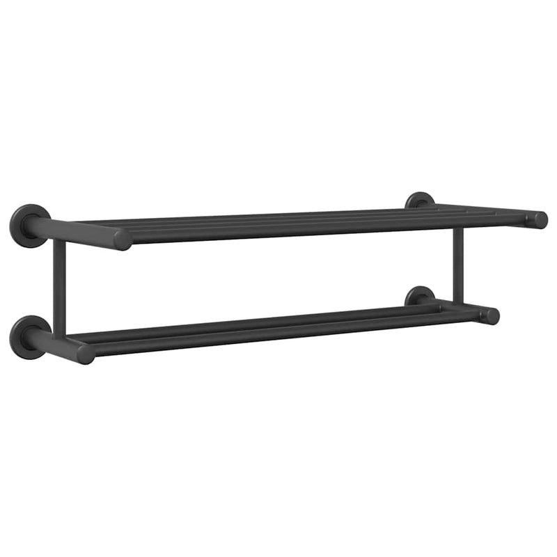 vidaXL Törölközőtartó Fekete 61 x 23 x 17 cm Rozsdamentes acél