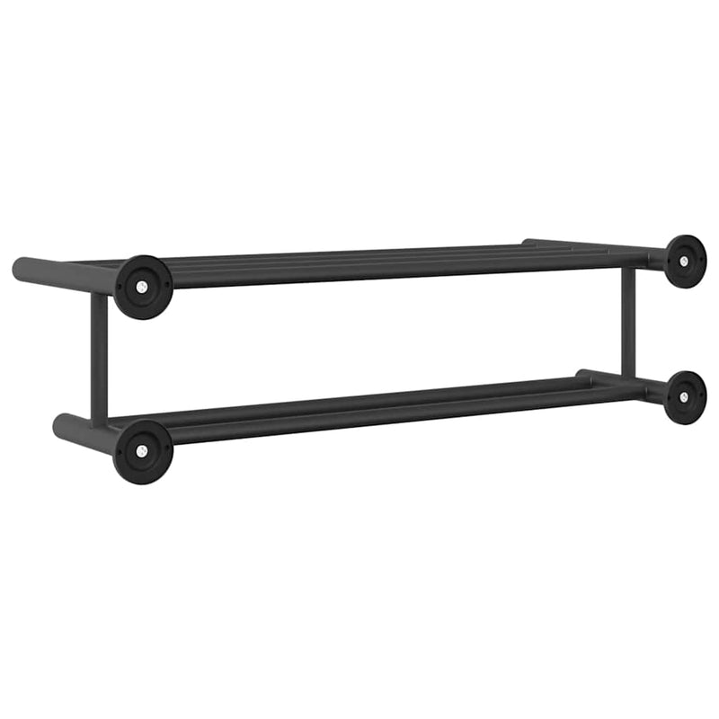 vidaXL Törölközőtartó Fekete 61 x 23 x 17 cm Rozsdamentes acél